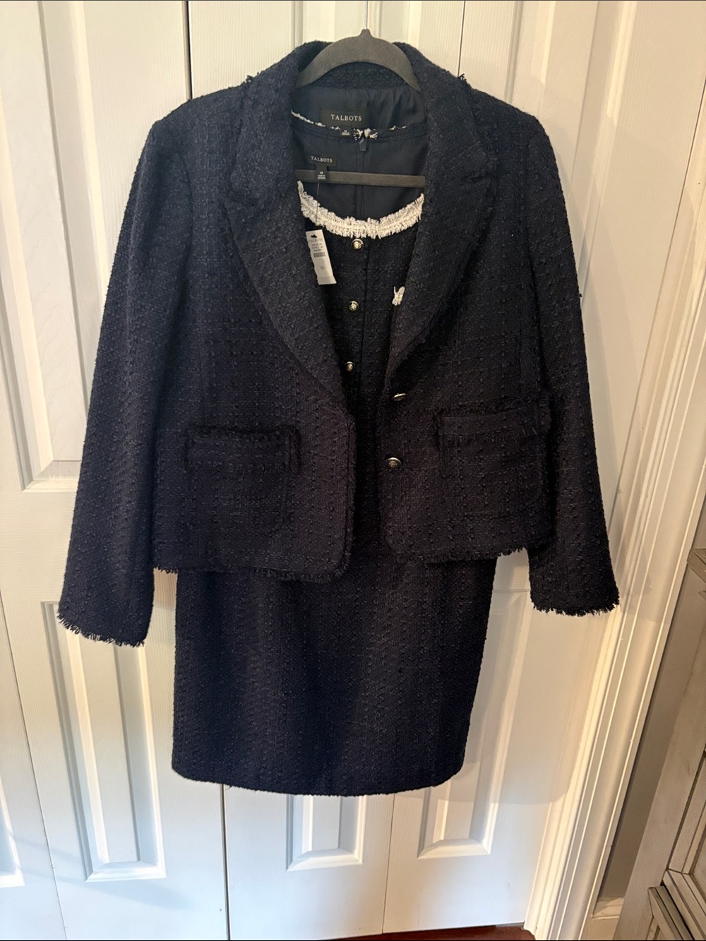 Talbots navy Tweed Blazer and dress set. New with tags. Size 10